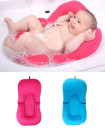 Foldable Non-Slip Soft Baby Girl Bath Pillow Padding Soft Infant Lounger for Tub Sink Rose Pink 0-9M